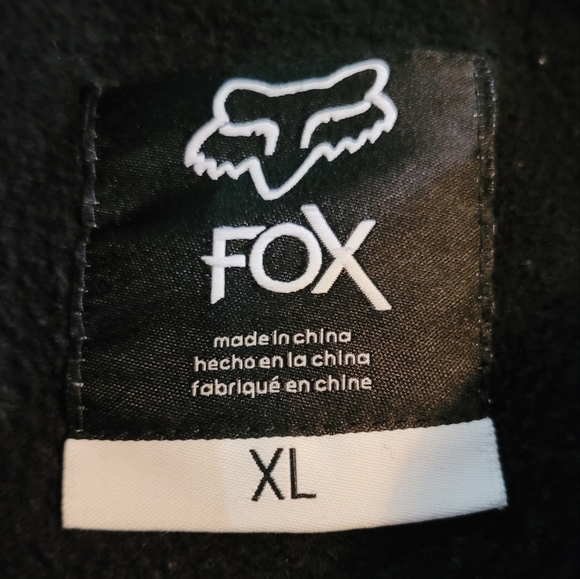 Fox Black and Turquoise V-Neck Hoodie - Picture 2 of 3